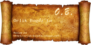 Orlik Bogáta névjegykártya